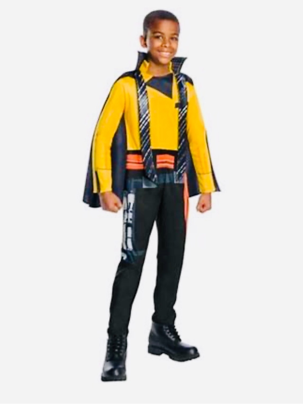 Disney Brand New Star Wars Lando Yellow and Black Superhero Costume with Cape